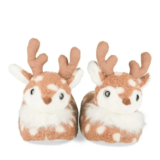 Pluche pantoffels rendier KASTANJEBRUIN MERRY SCOTT