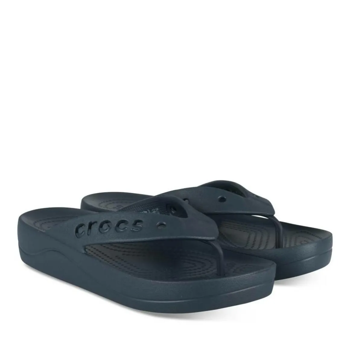 Teenslippers NAVY CROCS Baya Plateform Flip
