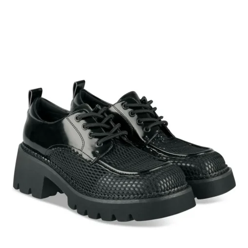 Veterschoenen ZWART