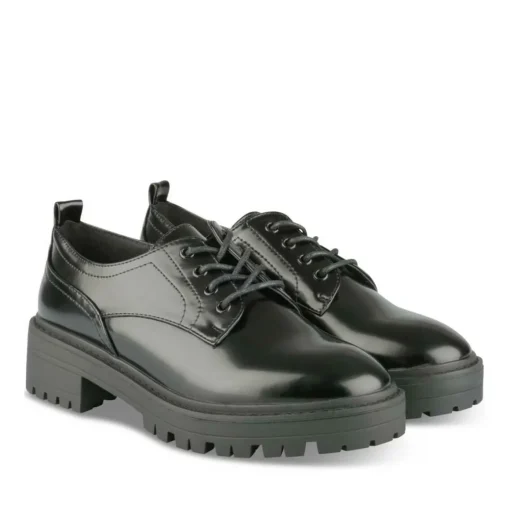Veterschoenen ZWART